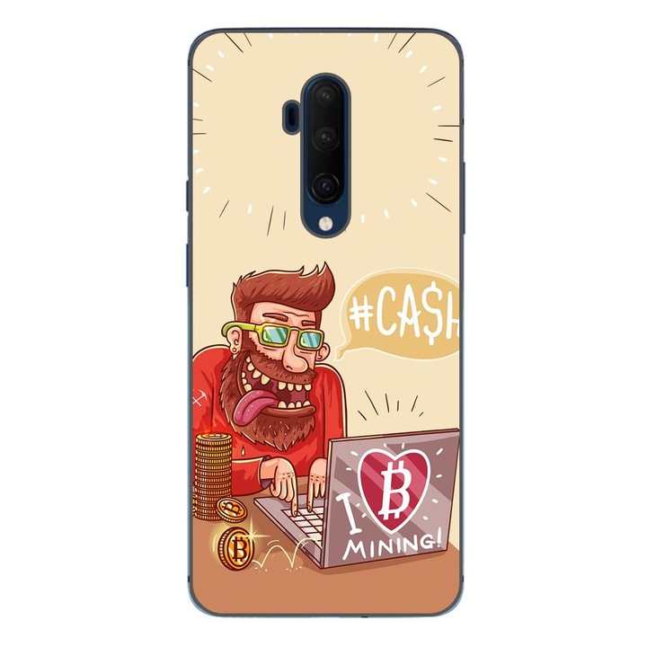 Калъф, съвместим с OnePlus 7T Pro Silicon Gel Tpu Модел BTC Mining