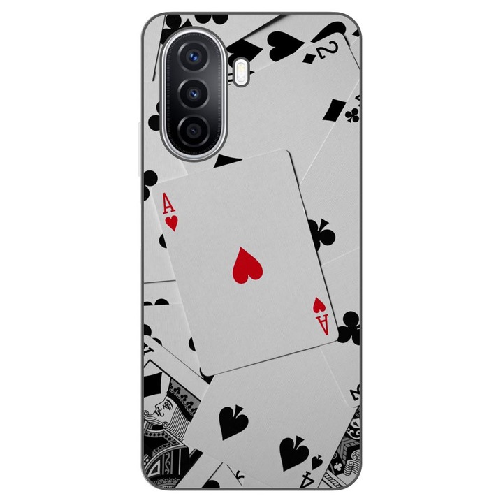 Корица, съвместима с карти за покер модел Huawei Nova Y70 Silicon Gel Tpu