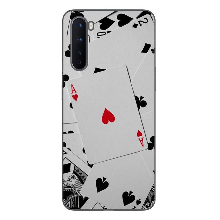 Husa compatibila cu OnePlus Nord Silicon Gel Tpu Model Carti Poker