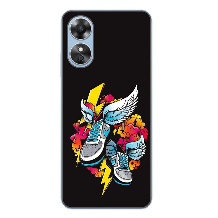Telefontok, kompatibilis Oppo A17 szilikon gél Modell Fashion Sneakers
