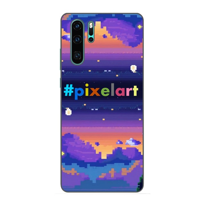 Калъф, съвместим с Huawei P30 Pro Silicone Gel Tpu Модел Pixel Art Landscape