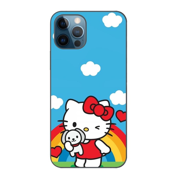 Калъф, съвместим с Apple iPhone 12 Pro Max Silicone Gel Tpu Модел Hello Kitty Rainbow