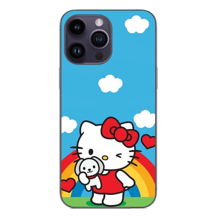 Калъф, съвместим с Apple iPhone 14 Pro Max Silicone Gel Tpu Модел Hello Kitty Rainbow