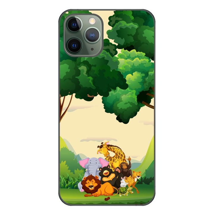 Кейс, съвместим с Apple iPhone 11 Pro Max Silicone Gel Tpu Jungle Модел с животни