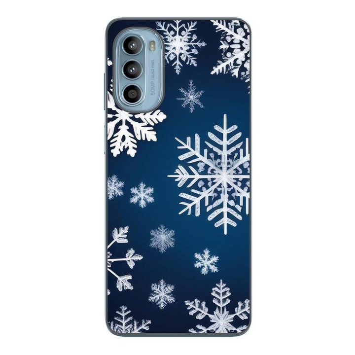 Husa compatibila cu Motorola Moto G52 Silicon Gel Tpu Model Fulgi de Nea