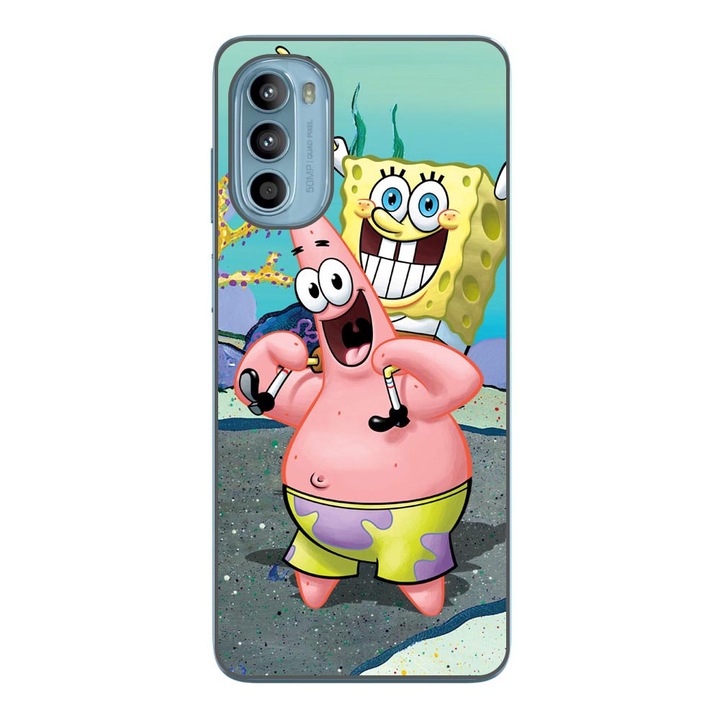 Husa compatibila cu Motorola Moto G52 Silicon Gel Tpu Model Spongebob