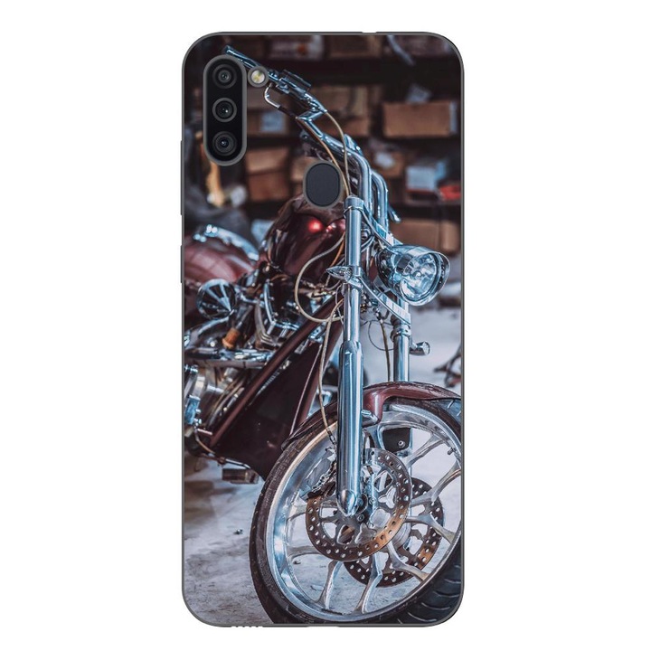 Husa compatibila cu Samsung Galaxy A11 Silicon Gel Tpu Model Harley Garage