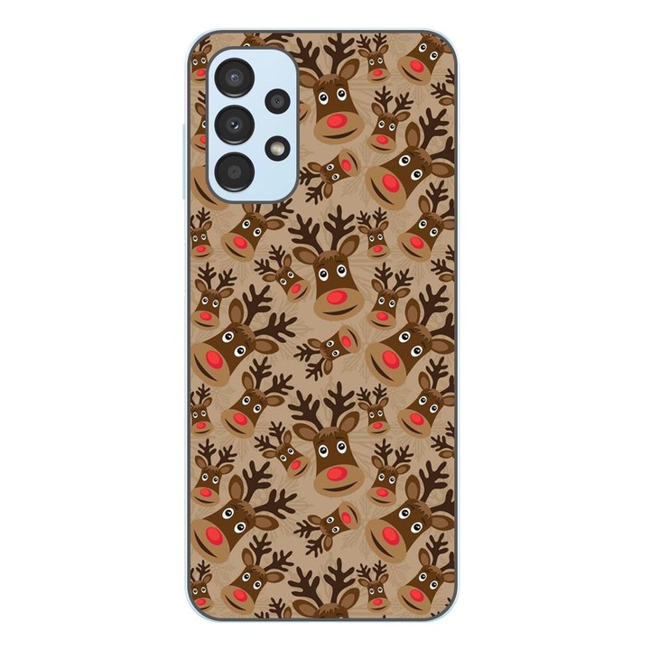 Husa compatibila cu Samsung Galaxy A23 4G, A23 5G Silicon Gel Tpu Model Craciun Rudolf Pattern