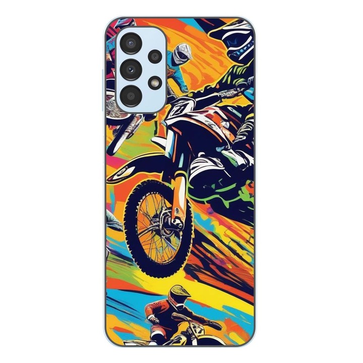 Husa compatibila cu Samsung Galaxy A23 4G, A23 5G Silicon Gel Tpu Model Motocross Pop Art
