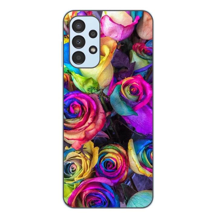 Кейс съвместим с Samsung Galaxy A13 4G Silicon Gel Tpu Модел Colorful Roses