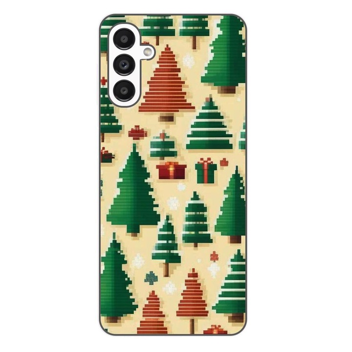 Husa compatibila cu Samsung Galaxy A34 5G Silicon Gel Tpu Model Pixel Art Christmas Tree Pattern