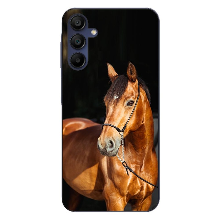 Husa compatibila cu Samsung Galaxy A15 4G 5G Silicon Gel Tpu Model Cal pe Fundal Negru