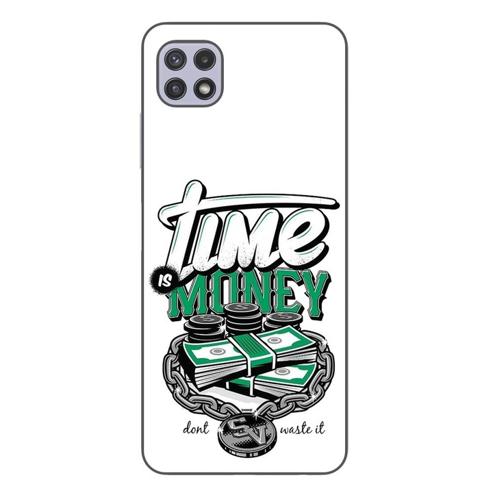 A Samsung Galaxy A22 5G szilikongél Tpu modellel kompatibilis tok Üzenet Az idő pénz
