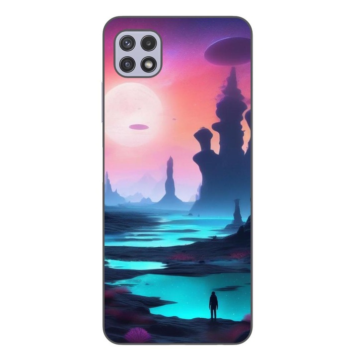 Husa compatibila cu Samsung Galaxy A22 5G Silicon Gel Tpu Model Mystic Planet