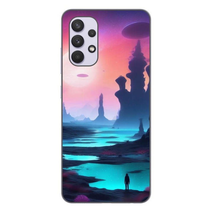 Husa compatibila cu Samsung Galaxy A32 5G Silicon Gel Tpu Model Mystic Planet