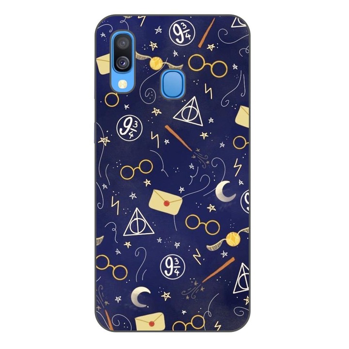 Husa compatibila cu Samsung Galaxy A40 Silicon Gel Tpu Model Harry Potter Pattern Symbols