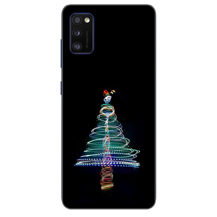 Husa compatibila cu Samsung Galaxy A41 Silicon Gel Tpu Model Craciun Brad Neon