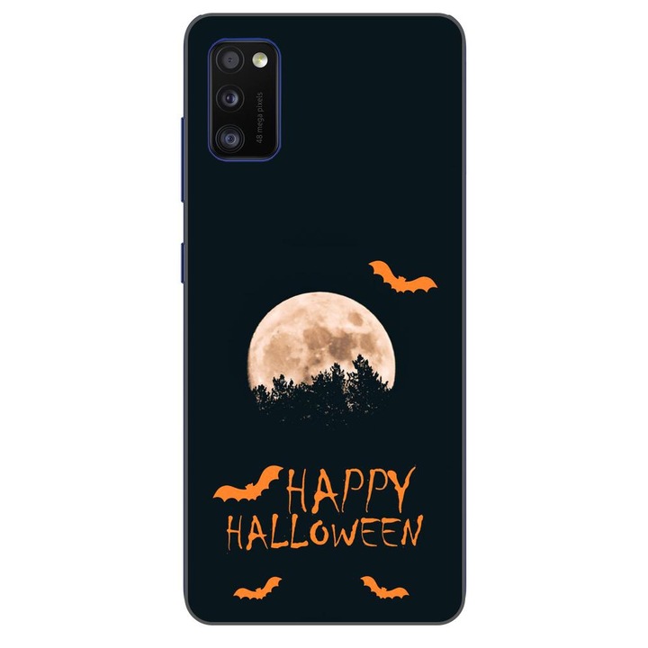Husa compatibila cu Samsung Galaxy A41 Silicon Gel Tpu Model Happy Halloween Luna Plina