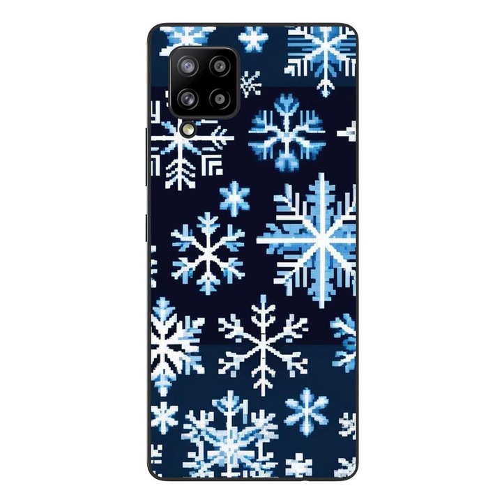 Husa compatibila cu Samsung Galaxy A42 5G Silicon Gel Tpu Model Pixel Art Snowflakes