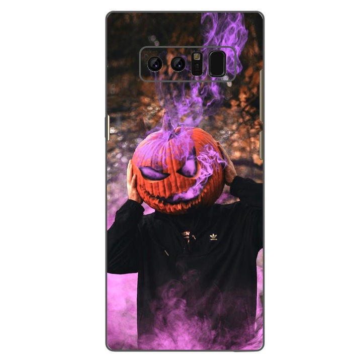 Husa compatibila cu Samsung Galaxy Note 8 Silicon Gel Tpu Model Halloween Cap Dovleac cu Fum