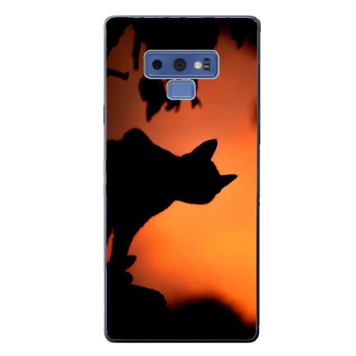 Капак, съвместим с Samsung Galaxy Note 9 Silicone Gel Tpu Модел Halloween Black Cat