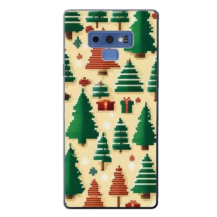 Калъф, съвместим с модел Samsung Galaxy Note 9 Silicon Gel Tpu Pixel Art Christmas Tree Pattern