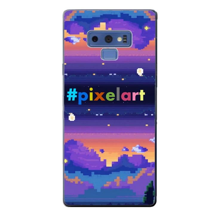 Калъф, съвместим с Samsung Galaxy Note 9 Silicone Gel Tpu Модел Pixel Art Landscape