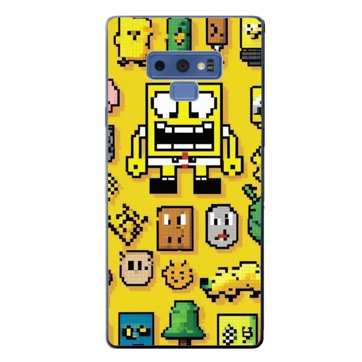 Калъф, съвместим със Samsung Galaxy Note 9 Silicon Gel Tpu Модел Pixel Art Spongebob