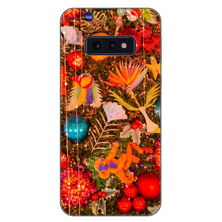 Husa compatibila cu Samsung Galaxy S10e Silicon Gel Tpu Model Craciun Decor Brad Vintage