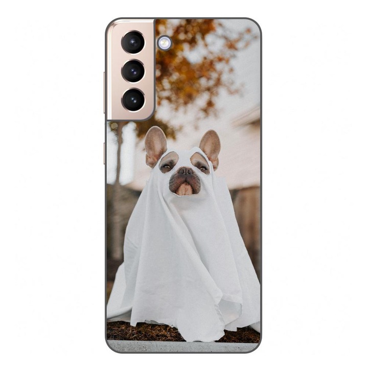 Husa compatibila cu Samsung Galaxy S21 FE Silicon Gel Tpu Model Halloween Catel Costum Fantoma