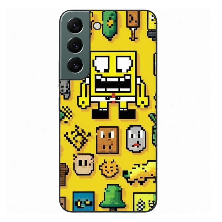 Husa compatibila cu Samsung Galaxy S22+ Plus Silicon Gel Tpu Model Pixel Art Spongebob
