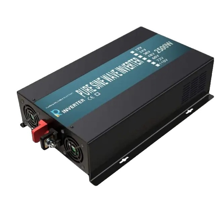 Led Invertor Box Invertor solar unda sinusoidala pura, 2500W LED, 24V, 220V-230V ...