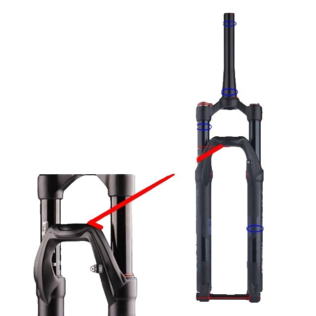 MTB велосипедна вилка, 27,5"/29", алуминиева, 120 мм/140 мм, черна ...