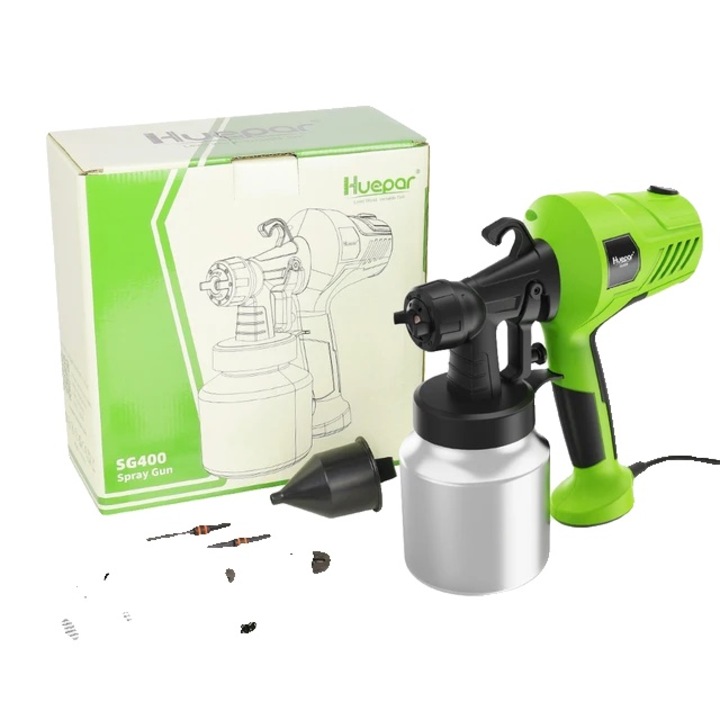 3D/2D лазерен нивелир 12 линии, черен и червен, 4000mAh, комплект електрически пистолет за боядисване, 800мл/1000мл