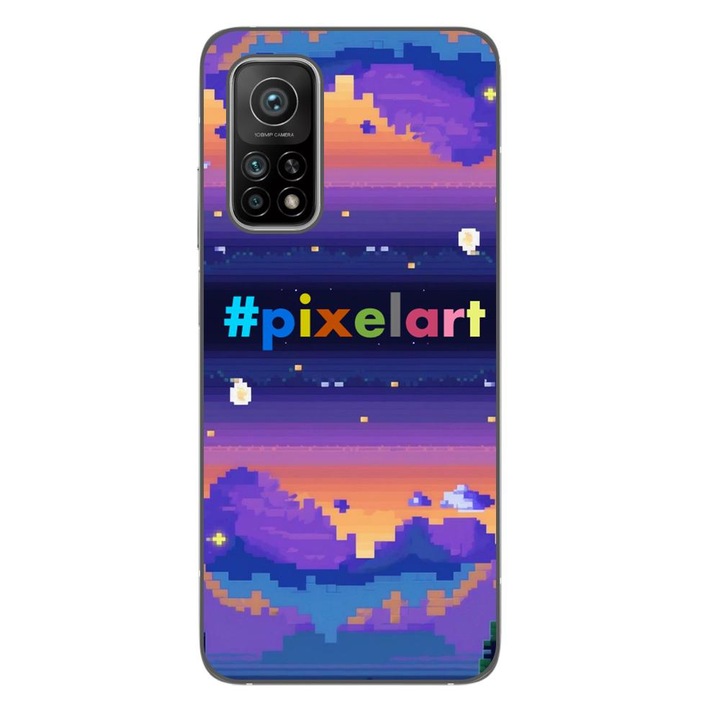 Husa compatibila cu Xiaomi Mi 10T Pro 5G Silicon Gel Tpu Model Pixel Art Peisaj
