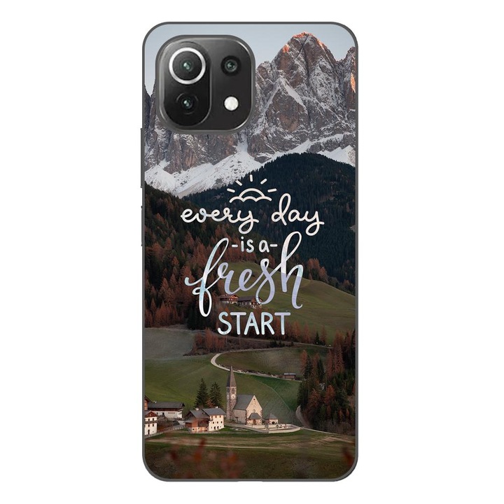 Husa compatibila cu Xiaomi Mi 11 Lite, Mi 11 Lite 5G Silicon Gel Tpu Model Mesaj Fresh Start