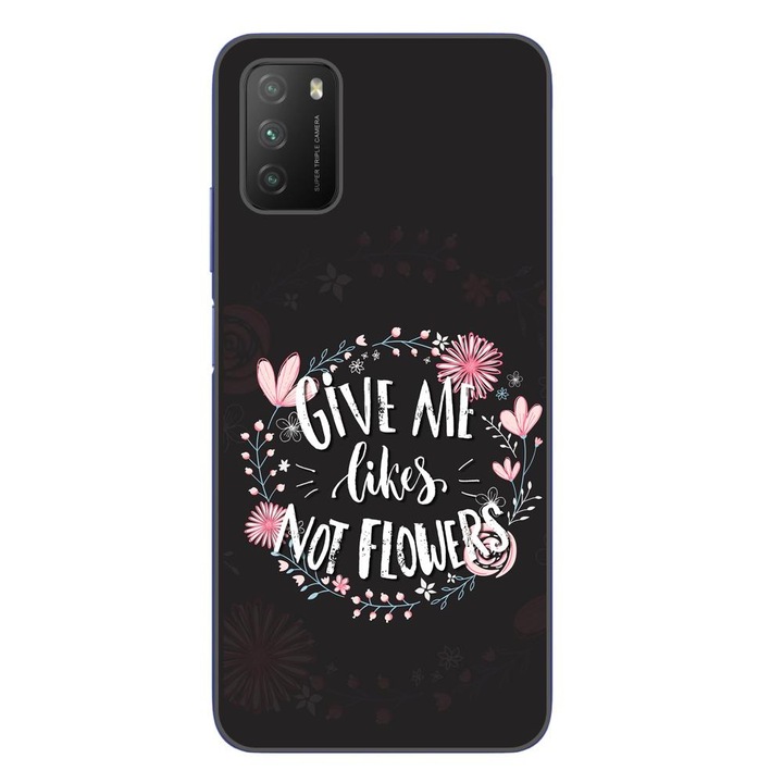 Калъф, съвместим с Xiaomi Poco M3 Silicon Gel Tpu Модел Съобщение Give Me Likes