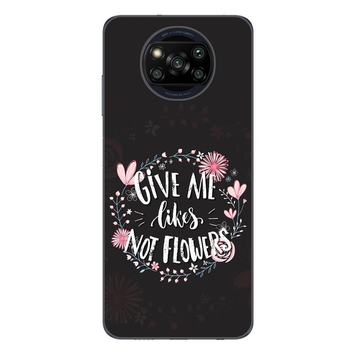 Калъф, съвместим с Xiaomi Poco X3 Pro Silicon Gel Tpu Модел Съобщение Give Me Likes