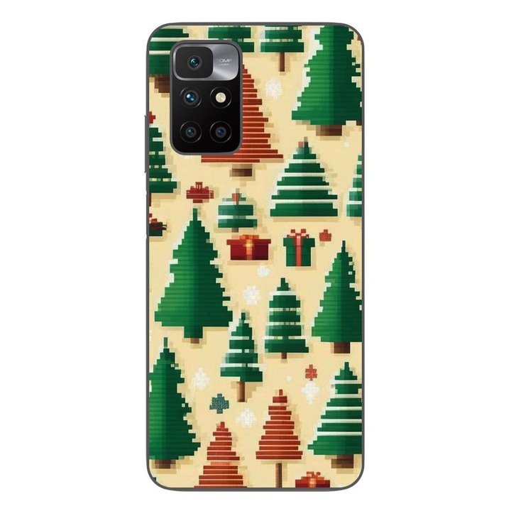Husa compatibila cu Xiaomi Redmi 10 Silicon Gel Tpu Model Pixel Art Christmas Tree Pattern