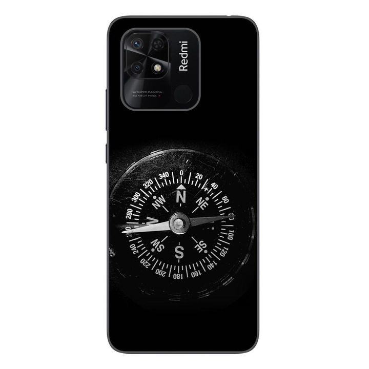 A tok kompatibilis a Xiaomi Redmi 10C Silicon Gel Tpu Vintage Compass modellel
