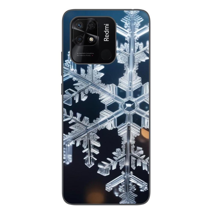 Кейс съвместим с Xiaomi Redmi 10C Silicon Gel Tpu Модел Big Snowflake