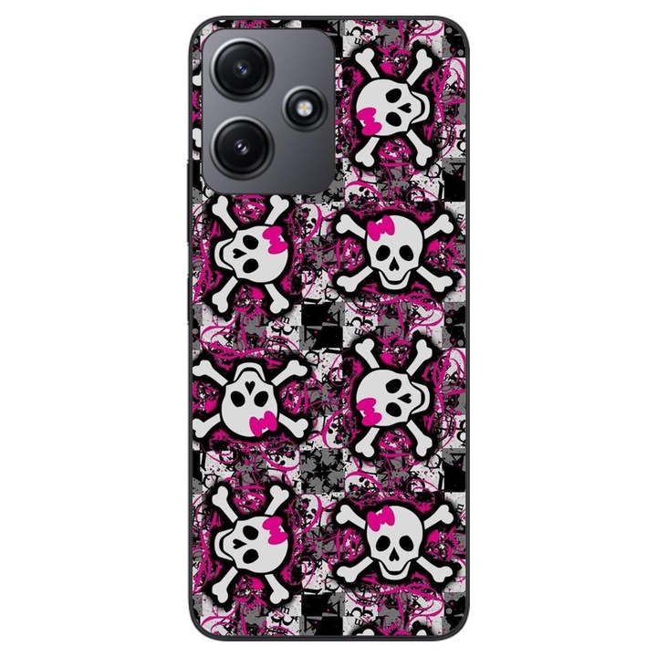 Капак, съвместим с Xiaomi Redmi 12 5G Silicon Gel Tpu Модел Pop Art Skeleton