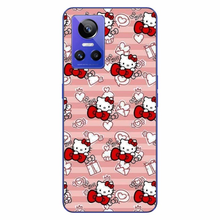 Husa compatibila cu Realme GT Neo 3 Silicon Gel Tpu Model Hello Kitty Roz Pattern