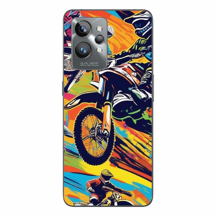 Husa compatibila cu Realme GT2 Pro Silicon Gel Tpu Model Motocross Pop Art