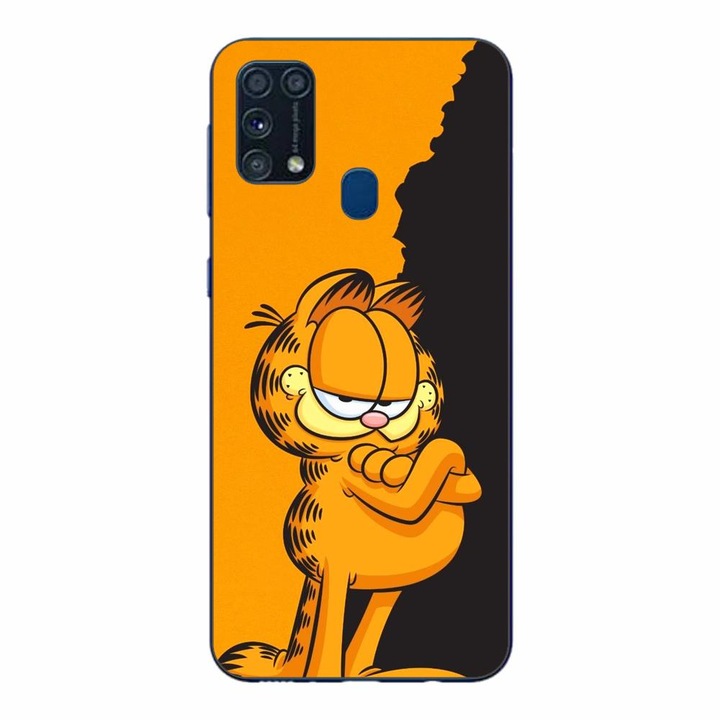 Кейс съвместим с Samsung Galaxy M21S, M31 Silicon Gel Tpu Модел Garfield Black and Orange