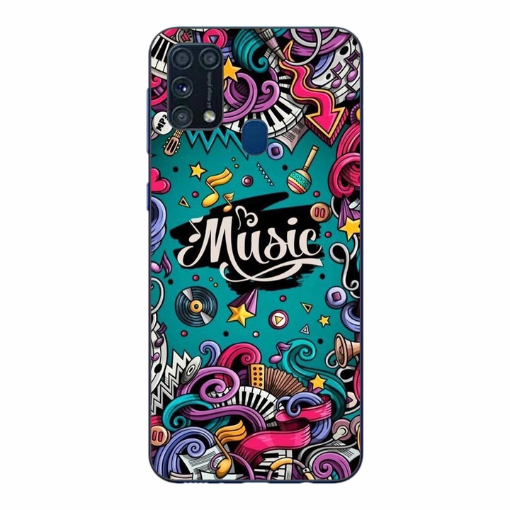 Husa compatibila cu Samsung Galaxy M21S, M31 Silicon Gel Tpu Model Pop Art Music