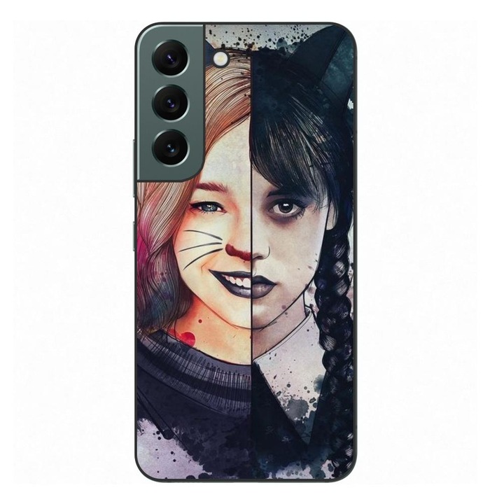 Husa compatibila cu Samsung Galaxy S22+ Plus Silicon Gel Tpu Model Wednesday si Enid Sinclair