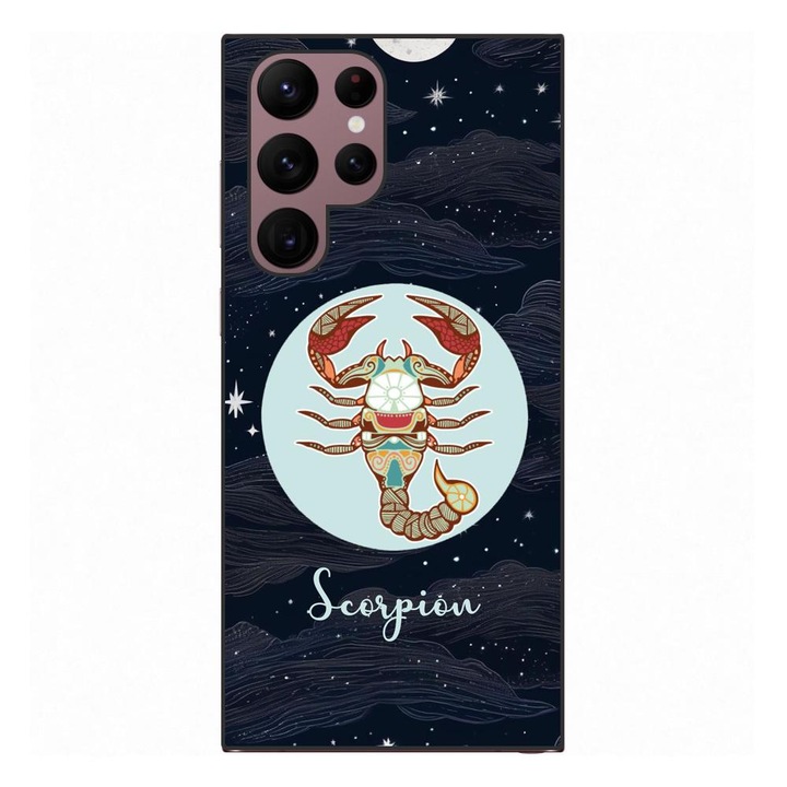 Капак, съвместим с модел на хороскоп на Samsung Galaxy S22 Ultra Silicon Gel Tpu Scorpio