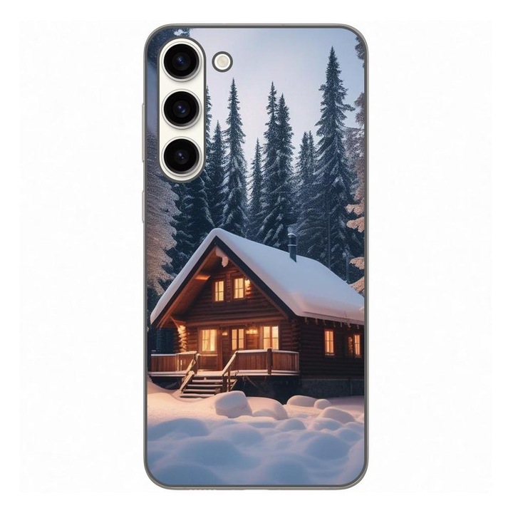 Калъф, съвместим с модел Samsung Galaxy S23 Plus Silicon Gel Tpu Landscape Winter Cottage
