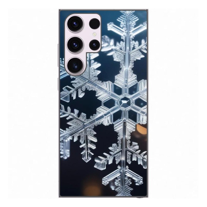 Кейс съвместим с Samsung Galaxy S23 Ultra Silicon Gel Tpu Модел Big Snowflake